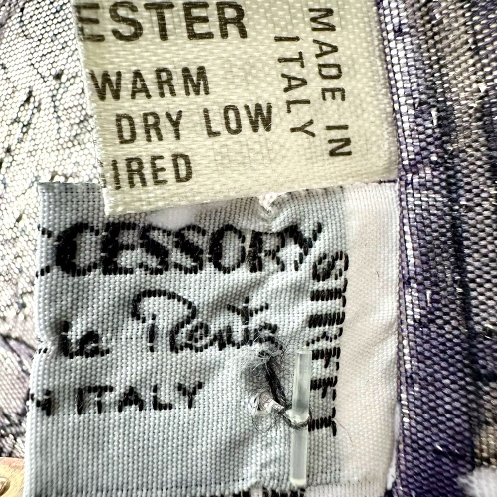 COPY - 🤩 RARE Vntg Oscar de la Renta Blue Pink Purple Metallic Silver Gold Lame… - Picture 8 of 8